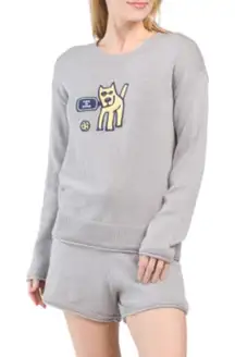 NWT LIFE IS GOOD 2pc Long Sleeve Pull Over Sweater And Shorts‎ Sz L