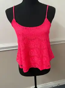 Charlotte Russe Hot Pink Lace Tank Top