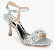 Badgley Mishka Kate Heels Mist Blue Embellished Size 8