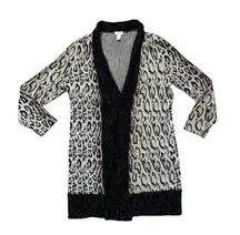 Chicos Leopard Print Cardigan and Top Set Chicos Size 2 Medium