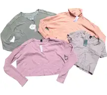 Wild Fable Knox Rose Bundle XXL Waffle Knit Henley Long Sleeve Lacy Crop Top NEW