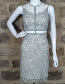 Mystic Los Angeles Gray Lace Cutout Mini‎ Dress Woman's Small HOCO Feminine