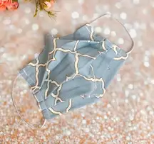 Baby Blue Pattern Premium Cotton Face mask 