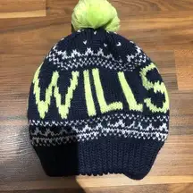NEW Jack Wills Knitted Beanie Pom Pom Navy Blue Lime Green White Fleece Lined
