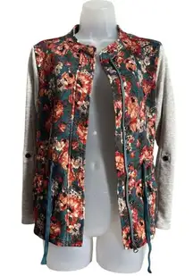 Anthropologie Saturday Sunday Women's Delwyn Floral French Terry Jacket Size M