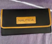 Nautica Womens Wallet Oraganizer with RFID Blocking Wallet, Black Tan Accent