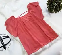 NWT Womens A’gaci Flowy Coral Top - Sz S