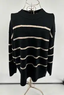 Aerie unreal black stripe sweater women’s size XS