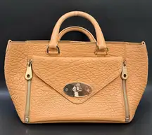 MULBERRY Willow Tote in Biscuit Tan Leather Double Handle Handbag READ!!!