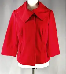 Sandro Womens Red Cropped Swing Jacket Size M Retro Mob‎ Wife Old Money Paris