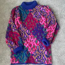 FARM Rio Mixed Leopard Pop Sweater Dress Size Large