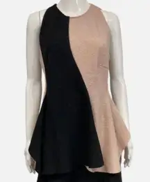 Hugo Boss Runway Edition Womens Shirt 2 Wool Sleeveless Pink Black Long Line