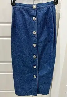 On The Verge Vintage Western Rodeo maxi Jean button down skirt