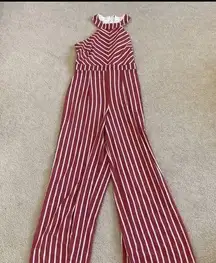 ⭐️ Crystal sky red and white striped jumpsuit in size 9