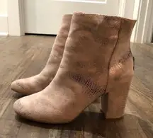 pink metallic booties