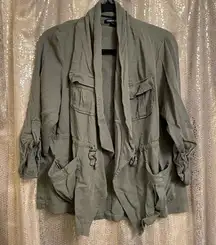 Torrid Army Green Light Weight Drape Front Anorak Top 00 Medium/10
