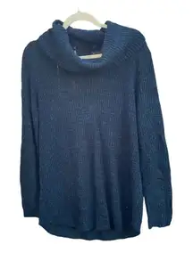 AB STUDIO DARK BLUE COWL NECK SWEATER