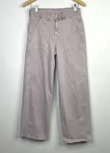 American Eagle Wide Leg Baggy Relaxed Fit Skater Utility Jeans Mauve Womens 6