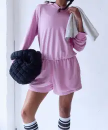 NWOT Free People Such A Flirt Romper in Powder Pink