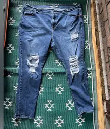 Levi Strauss 721 High Rise Skinny Plus size Jeans 22W Distressed