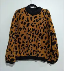 Who What Wear Leopard print Crew neck sweater XXL