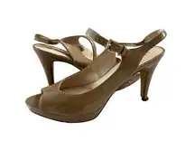 UNISA Beige Patent Slingback Heels Sz 8