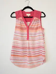 Pink Geometric Print Tunic Tank Top Size Small