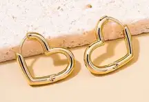NWT Gold Heart-Shaped Earrings