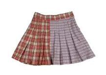 The Ragged Priest Seeker Pleated Mini Skirt in Purple and Orange