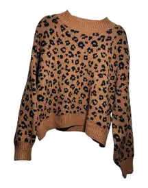 EUC OLD NAVY Orange Leopard Print Sweater - XXL