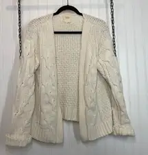 Harper Heritage Women Ivory Polyester Open Cardigan Sweater Size M