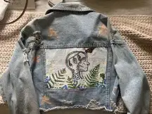 Hand painted cropped Jean packet 