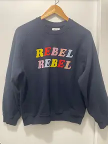 Zoe Karssen Navy Rebel Rebel sweatshirt size medium washed and ready to ship great condition very rare 