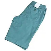 Ashworth Golf Womens Shorts Size 6 Aqua Blue Textured Ribbed Cotton NEW