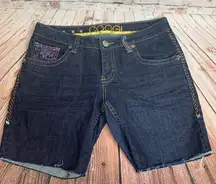 Coogi Dark Wash Blue Sexy Denim Bling Shorts 9/10