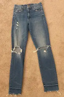 MOTHER skinny jeans distressed 