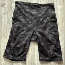 Danskin | Women’s Black Camo Biker Workout Yoga Gym Athletic Shorts | Small