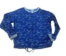 Harry Potter size large loungewear blue long sleeve shirt owls and glasses