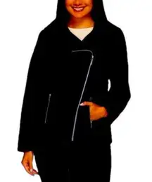 Isaac Mizrahi cloth Moto jacket asymmetrical zipper black size small