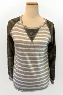 7th Roy Camo Color Block Long Sleeve Tee Size Small