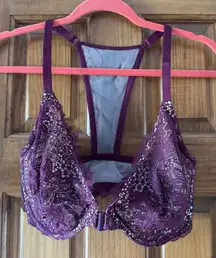Victoria's Secret Very Sexy Bra Women’s 36 DDD Plum Purple Lace Racerback