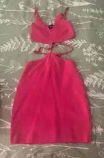 Pink white fox dress