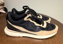 Zara Sneakers‎ Fashion Athletic Running Casual Shoes Black Beige EU 38