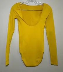 Intimately Free People yellow bodysuit women's XS /‎ small minimal basic casual