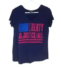 Rock & Republic Liberty & Justice For All American Flag Shirt Medium