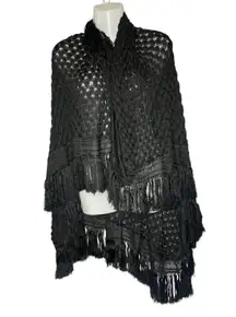 Women’s Designer Crochet Bohemian Pattern Fringed Square Shawl Wrap 44”