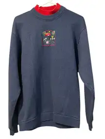 Vintage Gopher Sport Mock Neck Sweatshirt Women's Large Purple‎ Farm Embroidery