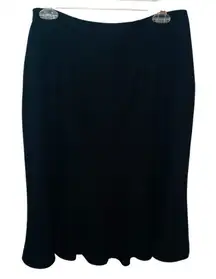 Peck & Peck Black Flared Knee Length Skirt Work Careerwear 8