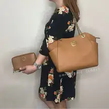 Michael Kors Jet Set Saffiano Leather Shoulder Bag with Wallet