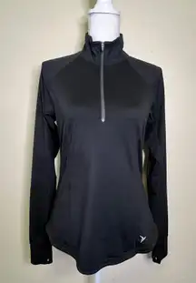 Women’s Small Black Half Zip Long Sleeve Pullover Semi- Fitted  Athletic